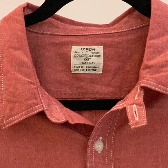 J.Crew Chambray Shirt Mens Color Heather Red - Picture 3 of 8